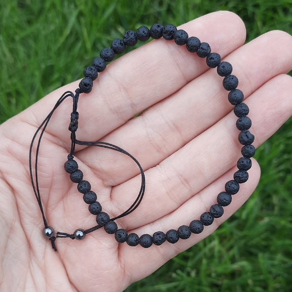 Hand Crafted Other - Adjustable Dainty Lava Stone Bracelet
